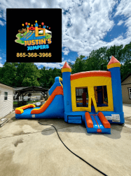 5 in 1 blue Bounce House W/Slide combo