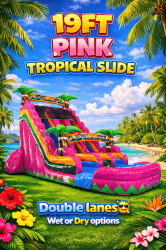 19Ft Pink Double Tropical Slide